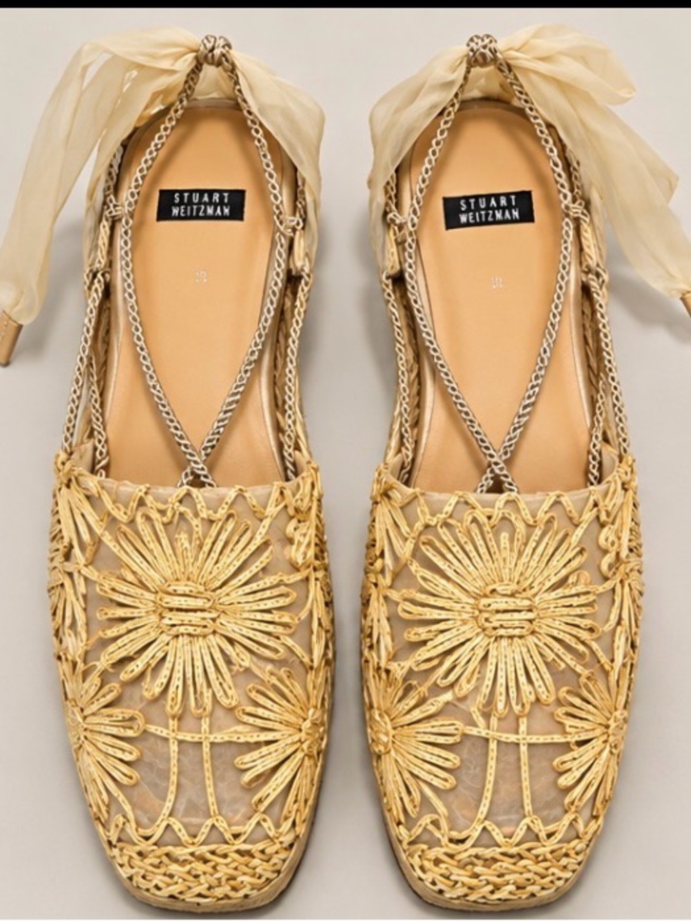 Stuart Weitzman Pansy Floral Espadrille Flats – Size 12B – Original Box